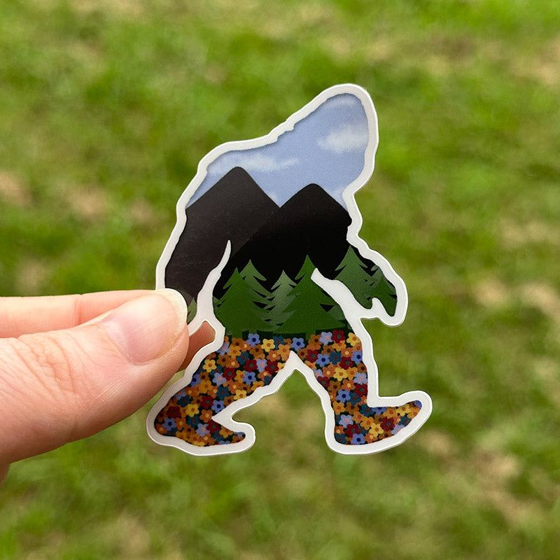 Nature Themed Bigfoot Sticker