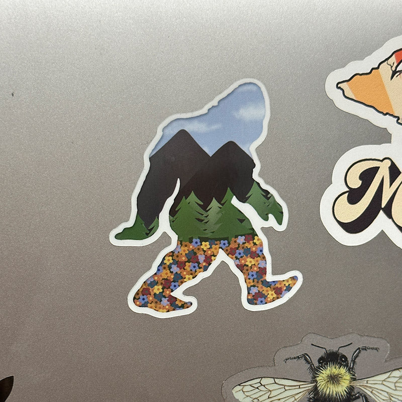 Nature Themed Bigfoot Sticker