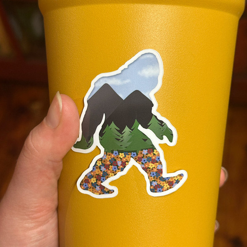 Nature Themed Bigfoot Sticker