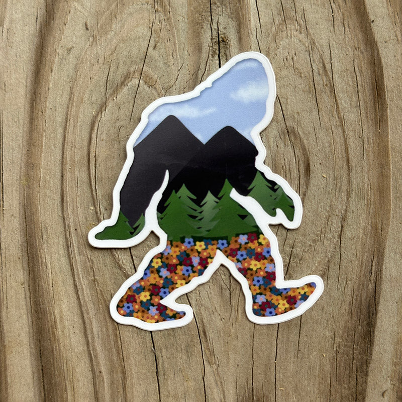 Nature Themed Bigfoot Sticker