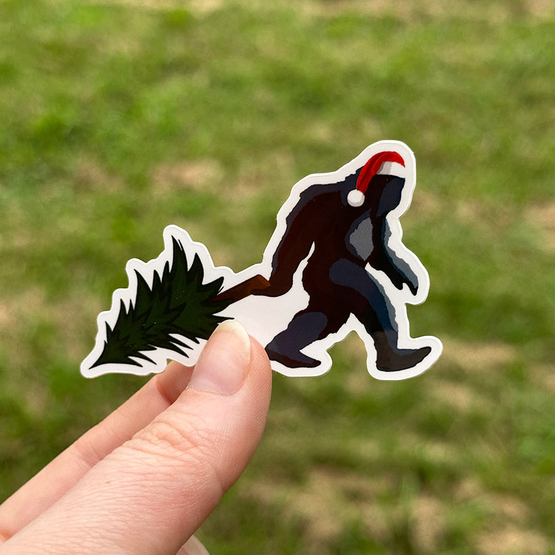 Christmas Themed Bigfoot Sticker