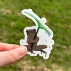 Grumpy Frog Transparent Sticker
