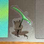 Grumpy Frog Transparent Sticker