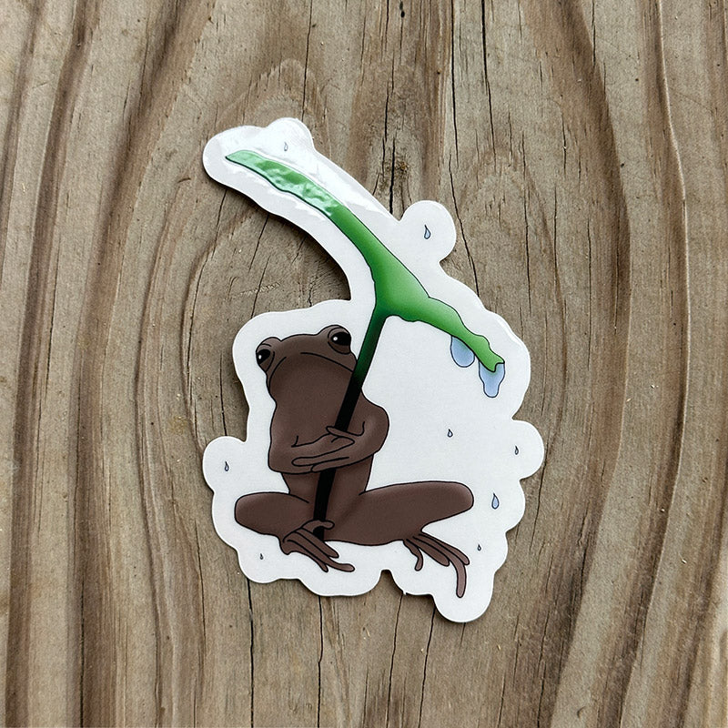 Grumpy Frog Transparent Sticker