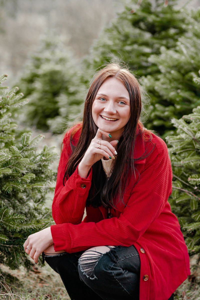 RGI_Girl in red in trees - Aubrey Photo