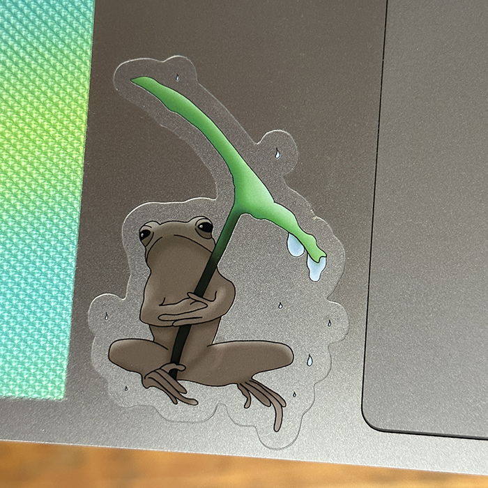 Sticker - Grumpy Frog - Transparent BG